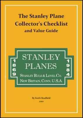 The Stanley Plane Collector's Checklist And Value Guide